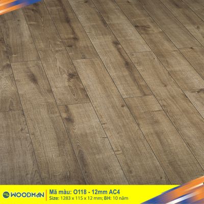  Sàn gỗ WOODMAN O118 – 12mm bản nhỏ
