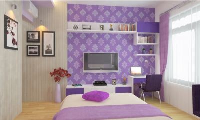Những lưu ý khi mua giấy dán tường phòng ngủ màu tím